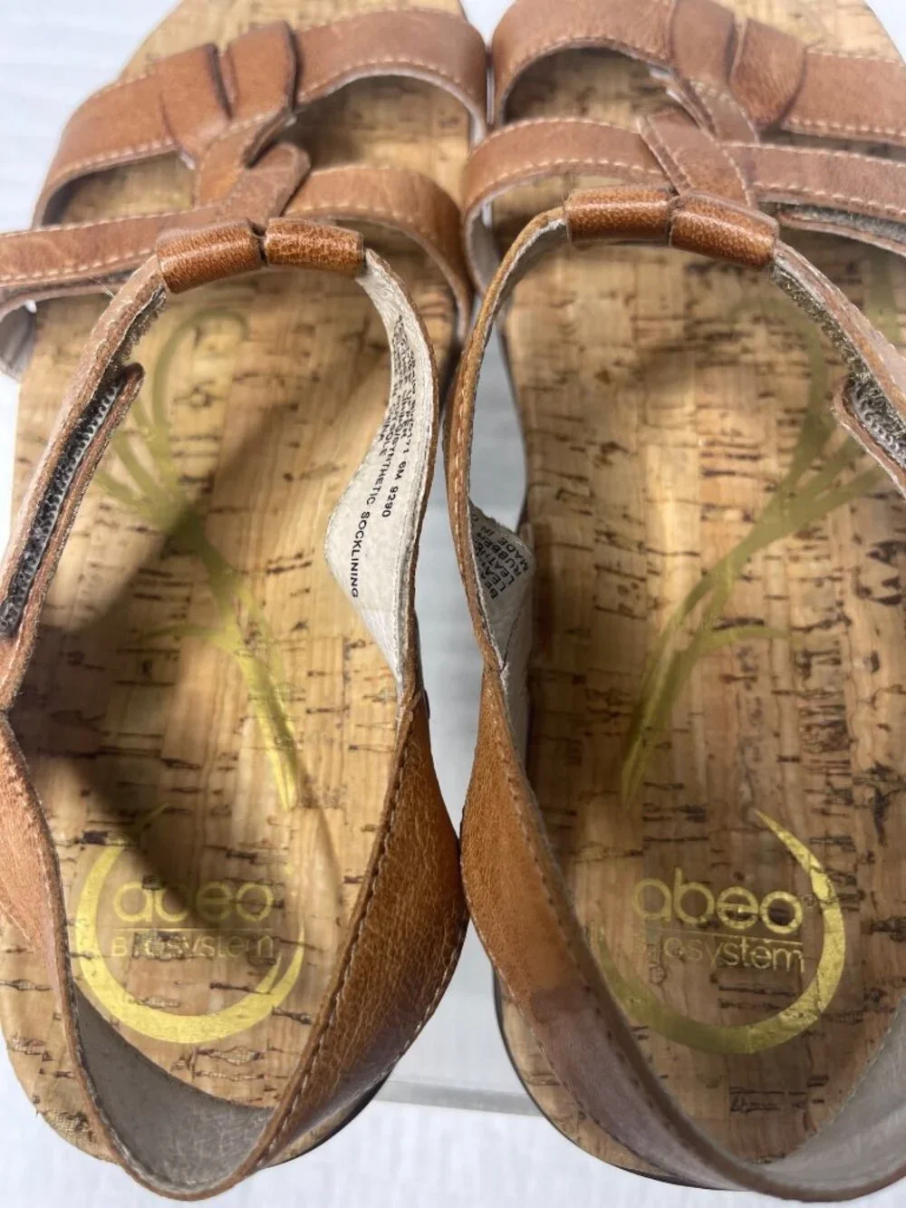 NEW Abeo B.I.O.System Bea-Braid Womens Tan Leather Sandals SZ 6M Comfort - Picture 9 of 9